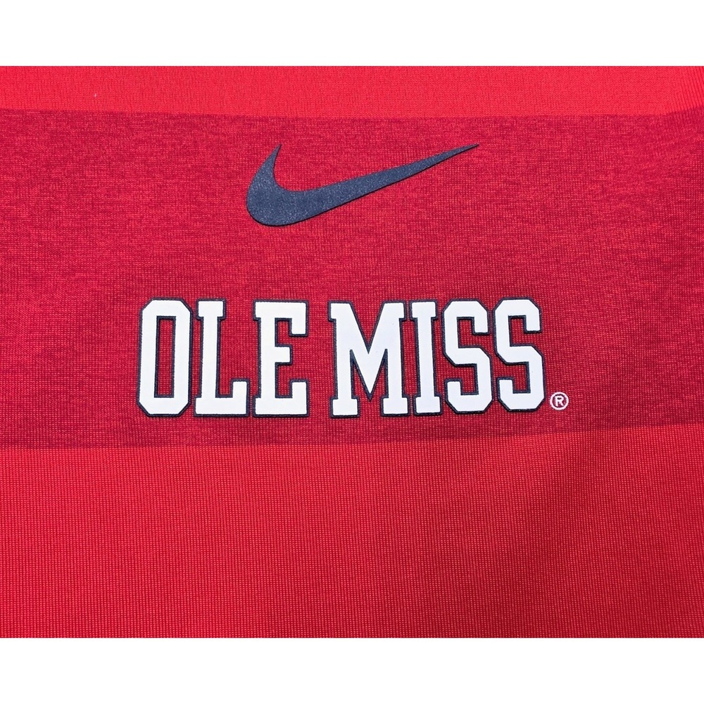 Nike Ole Miss Rebels Polo Shirt Mens XL LIMITED USE Dri Fit Short Sleeve Striped - Picture 3 of 9